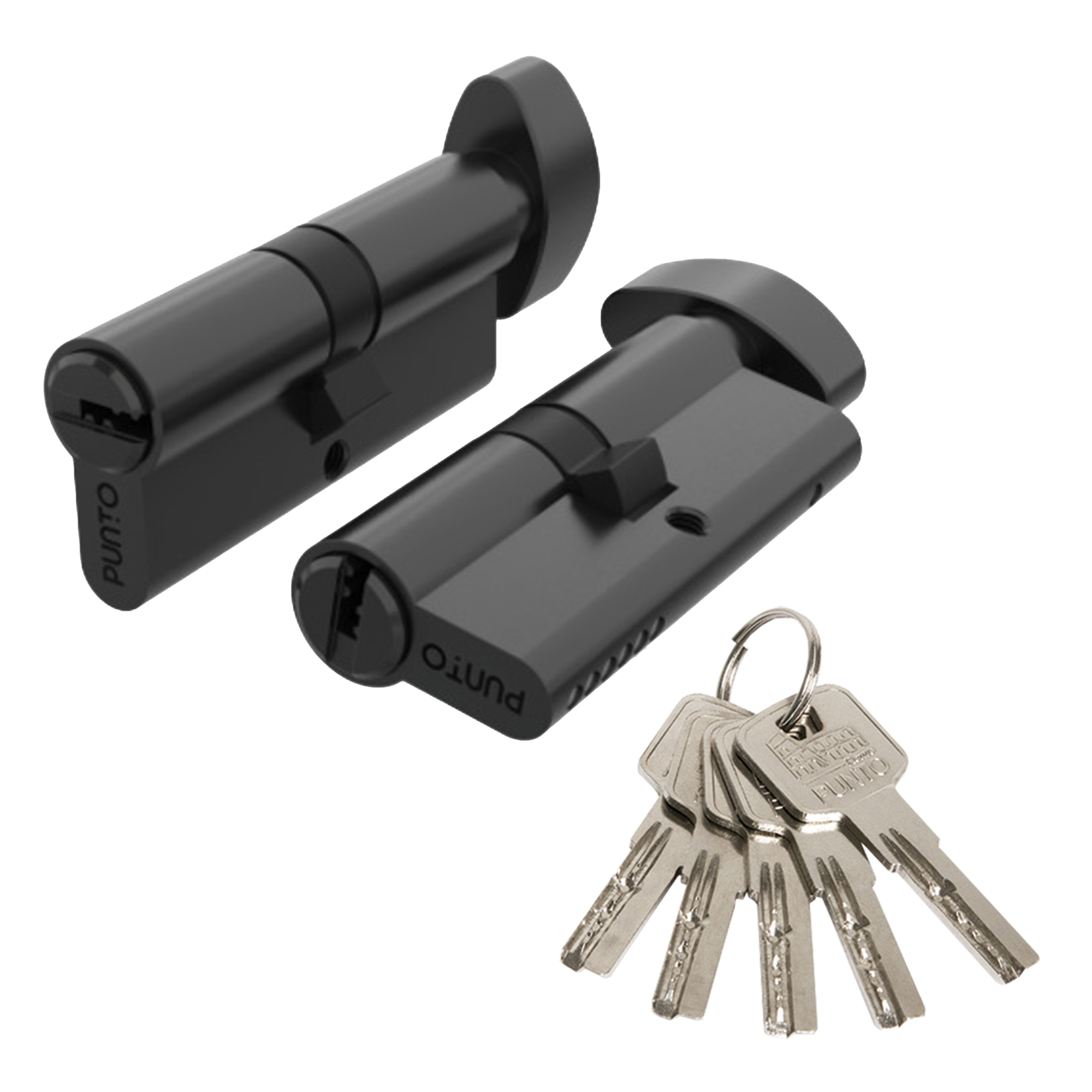 Цилиндровый механизм Z3002Knob70(30+10+30) с вертушкой BL черный