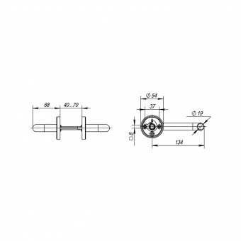 Ручка раздельная R.DSS201-0203/19 (8х110 мм) (INOX 201) BLACK