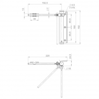 Доводчик дверной пружинный SDC1040 BRD 40 кг (бордовый)