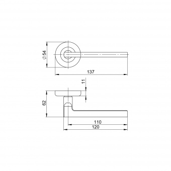 Ручка раздельная R.JR54.IND POLUS BL-24 черный (AL руч.)