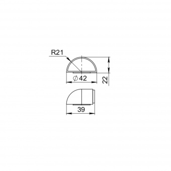 Упор дверной LM/DSF-42/22 INV прозрачный
