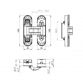 Петля скрытой установки U3D2002.TG WH белый TECH
