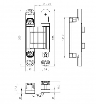 Петля скрытой установки U3D2800.TG BL черный  
