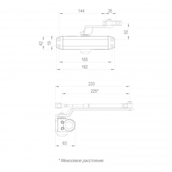 Доводчик дверной DC20-4 (DC-204) BL до 85 кг (черный)