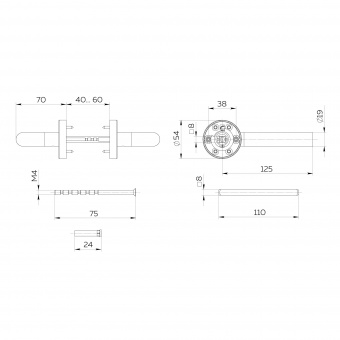 Ручка раздельная R.DSS201-0201/19 (DSS-0201/19) INOX 201 BL-24 черный