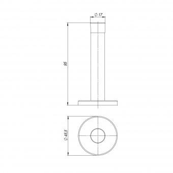 Упор дверной настенный STOPPER/M.15 INOX (нерж. сталь)