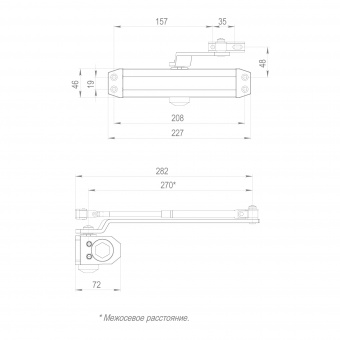 Доводчик дверной DC20-5 (DC-205) BL до 120 кг (черный)