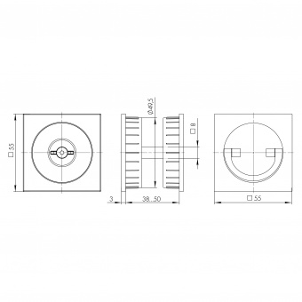 Ручка поворотная для раздвижных дверей SH.QUADRO55.BK8 MWSC-33 итальянский тисненый