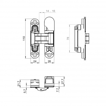 Петля скрытой установки U3D1901.VPG BL черный TECH