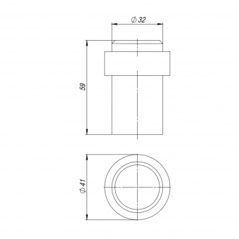Упор дверной напольный STOPPER/M.14 INOX (нерж. сталь)