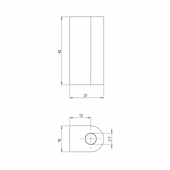 Ригель металлический накладной DHM-02 WH белый