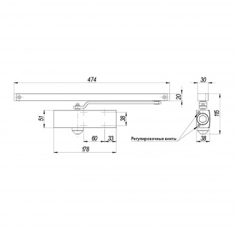 Доводчик дверной со скользящей тягой DCSLIDER85 (DCS-85) WH (белый)