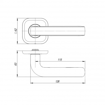 Ручка раздельная K.TRD62.TOROID.LITE BL-24 черный