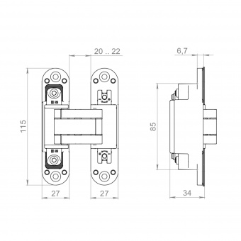 Петля скрытой установки U3D4100.VPG BL черный TECH