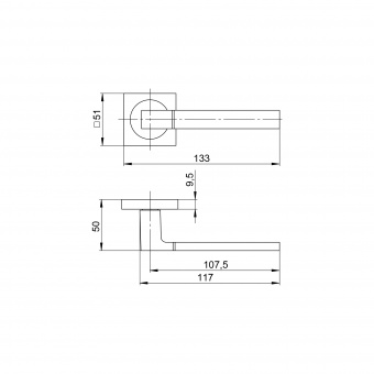 Ручка раздельная K.JK51.IND FUSE BL-24 черный (AL руч.)