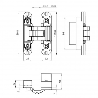 Петля скрытой установки U3D5780.VPG SC мат. хром TECH