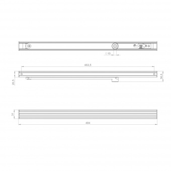 Тяга скользящая для доводчиков DCQ20-4 (40-80 кг) AL (алюминий) 